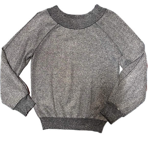 Anthropologie Sweaters - Molly Bracken metallic silver gray open sleeve sweater